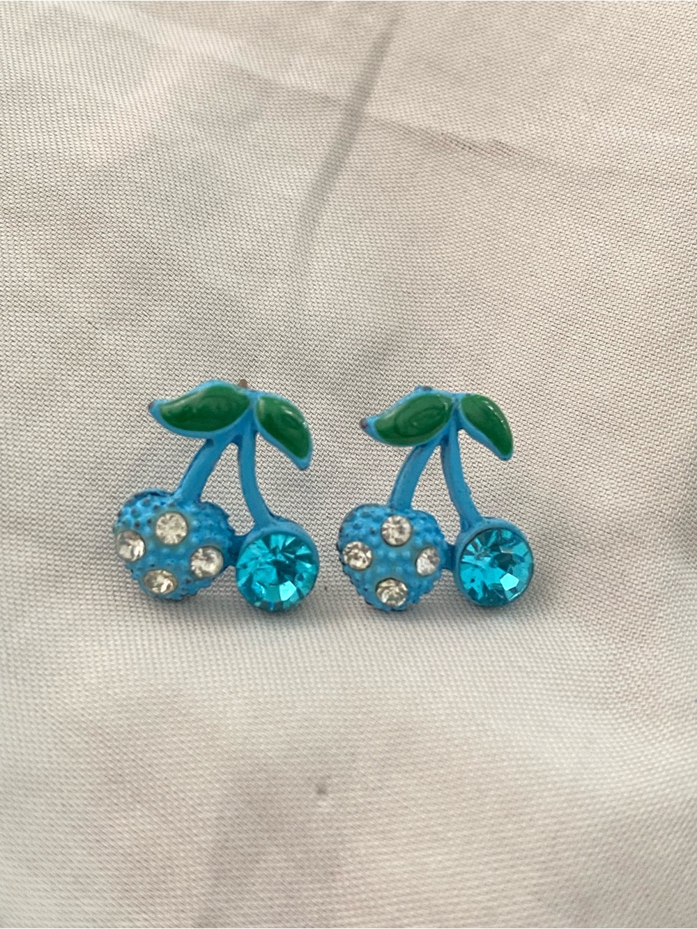 Blue cherry earrings
